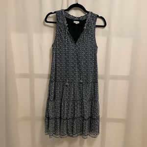 Max Studio boho mesh tank tiered ruffled hem dress